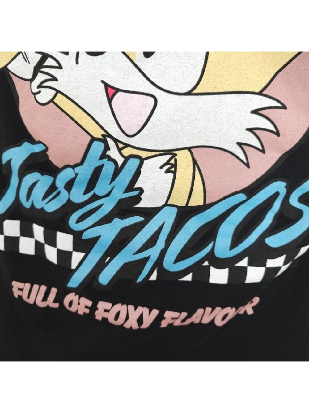 Sonic The Hedgehog T Shirt Mens Size Small Black Tails Tasty Tacos Sega Game - Picture 4 of 7